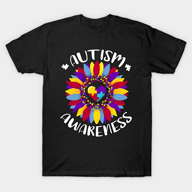 Sunflower Autism Awareness T-Shirt by stayilbee